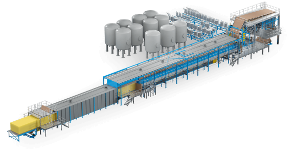 QFM - Production lines for the continuous manufacture of high-quality polyether and polyester-based slabstock foams QFM - Production lines for the continuous manufacture of high-quality polyether and polyester-based slabstock foams